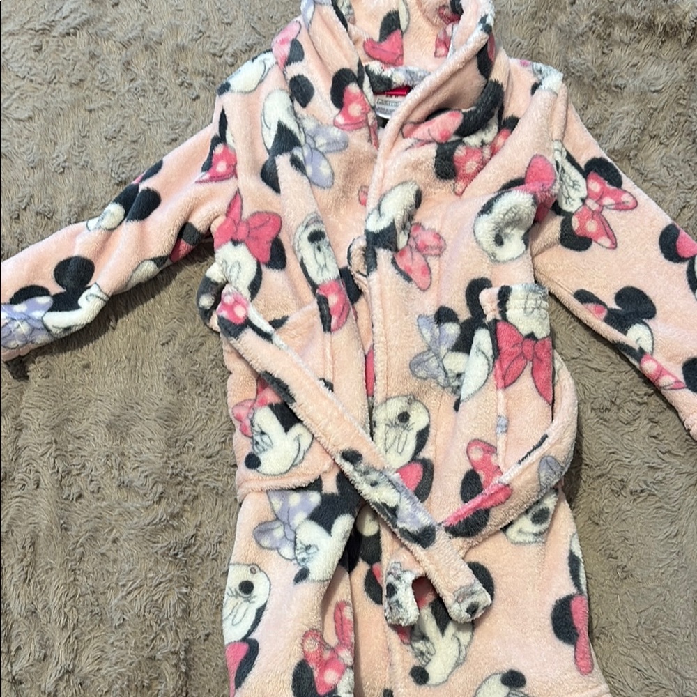 Pink Disney Character Robe 3t